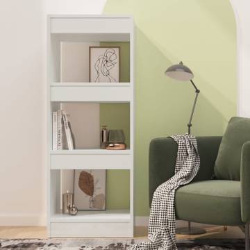 Book Cabinet/Room Divider High Gloss White 40x30x103 cm Engineered Wood