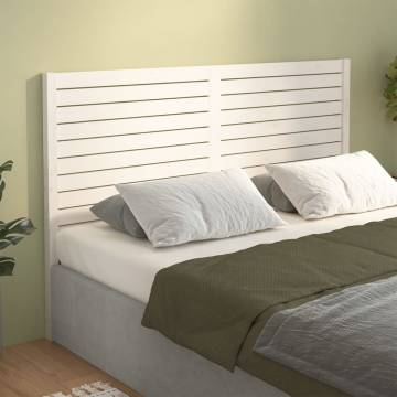 Bed Headboard White 166x4x100 cm Solid Wood Pine