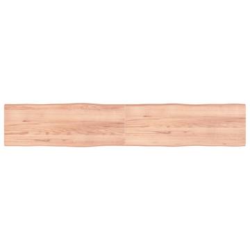 Table Top Light Brown 220x40x(2-4)cm Treated Solid Wood Live Edge