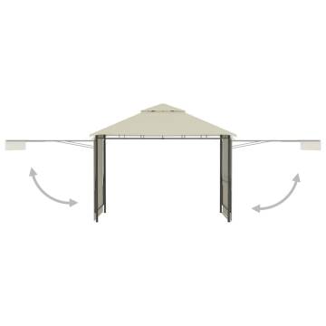 Gazebo with Double Extended Roofs 3x3x2.75 m Cream 180 g/m²