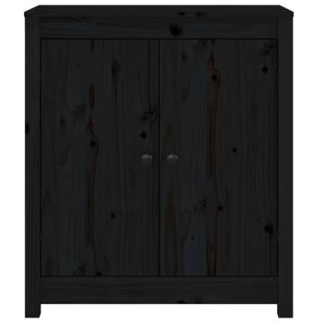 Sideboard Black 70x35x80 cm Solid Wood Pine