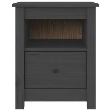 Bedside Cabinets 2 pcs Grey 40x35x49 cm Solid Wood Pine