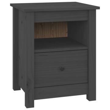 Bedside Cabinets 2 pcs Grey 40x35x49 cm Solid Wood Pine