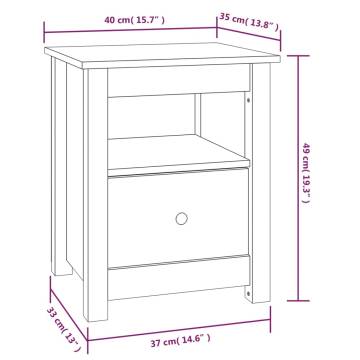 Bedside Cabinets 2 pcs Grey 40x35x49 cm Solid Wood Pine