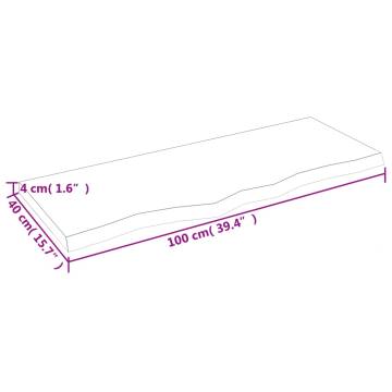 Bathroom Countertop 100x40x(2-4) cm Untreated Solid Wood