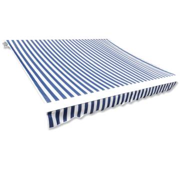 Awning Top Sunshade Canvas Blue & White 450x300 cm