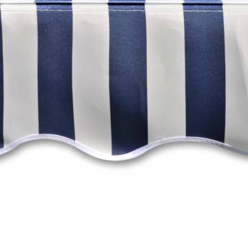 Awning Top Sunshade Canvas Blue & White 450x300 cm