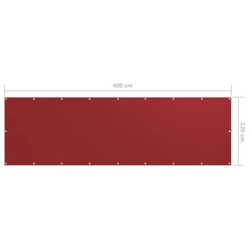 Balcony Screen Red 120x400 cm Oxford Fabric