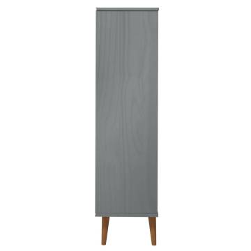 Bookcase MOLDE Grey 90x35x133,5 cm Solid Wood Pine