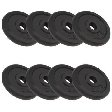 Weight Plates 8 pcs 8x2.5 kg Cast Iron