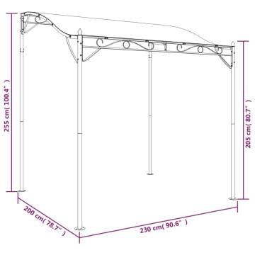 Canopy Anthracite 2x2.3 m 180 g/m² Fabric and Steel