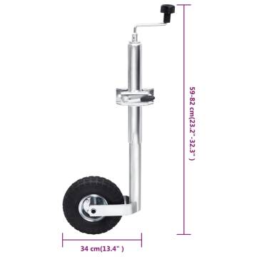 Jockey Wheel 48 mm with 2 Support Tubes and 3 Split Clamps