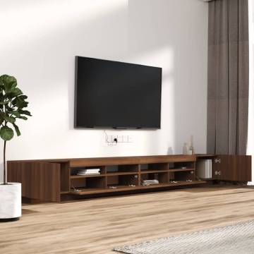 3 Piece TV Cabinet Set with LED Lights Brown Oak Engineered Wood