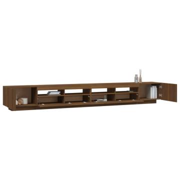 3 Piece TV Cabinet Set with LED Lights Brown Oak Engineered Wood