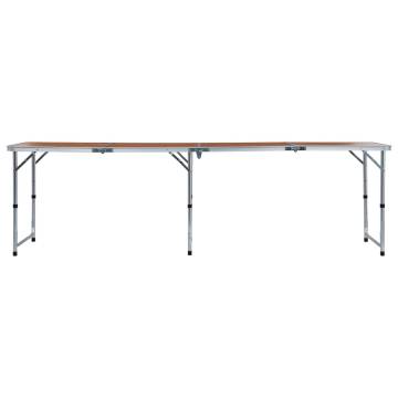 Foldable Camping Table Aluminium 240x60 cm