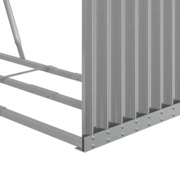 Log Holder Light Grey 120x45x140 cm Galvanised Steel