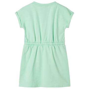 Kids' Dress with Drawstring Bright Green 92