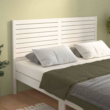 Bed Headboard White 156x4x100 cm Solid Wood Pine