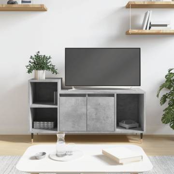 TV Cabinet Concrete Grey 100x35x55 cm Engineered Wood