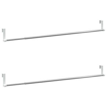 Curtain Rails 2 pcs White and Silver 60-105 cm Aluminium