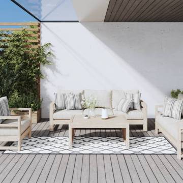 Outdoor Rug Grey and White 80x250 cm Reversible Design