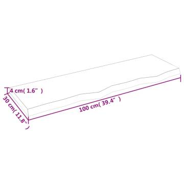 Bathroom Countertop 100x30x(2-4) cm Untreated Solid Wood