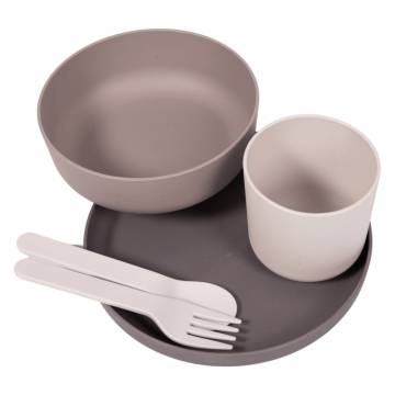 Bo Jungle 5 Piece Baby Tableware Set CPLA Grey