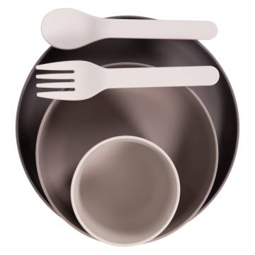 Bo Jungle 5 Piece Baby Tableware Set CPLA Grey