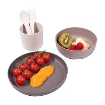 Bo Jungle 5 Piece Baby Tableware Set CPLA Grey