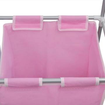 2-Section Laundry Sorter Hampers 2 pcs with a Top Shelf for Drying