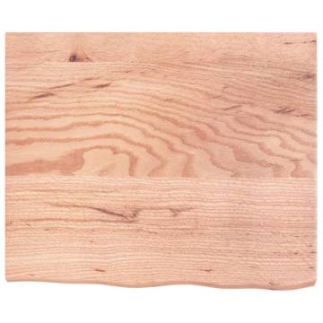 Table Top Light Brown 60x50x(2-4) cm Treated Solid Wood Oak