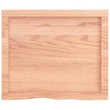 Table Top Light Brown 60x50x(2-4) cm Treated Solid Wood Oak