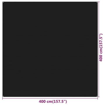 Tent Carpet 400x400 cm Black HDPE