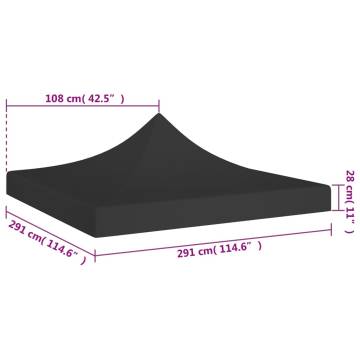 Party Tent Roof 3x3 m Black 270 g/m²