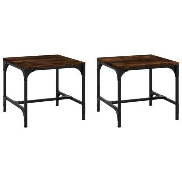 Side Tables 2 pcs Smoked Oak 40x40x35 cm Engineered Wood