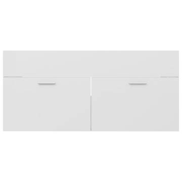 Sink Cabinet High Gloss White 100x38.5x46 cm Engineered Wood