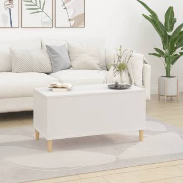 Coffee Table White 90x44.5x45 cm Engineered Wood