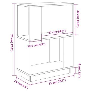 Book Cabinet/Room Divider Honey Brown 51x25x70 cm Solid Wood Pine