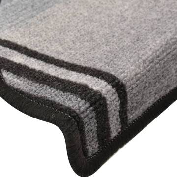 Self-adhesive Stair Mats 15 pcs Black and Grey 65x21x4 cm