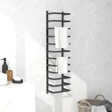 Towel Rack Black 24x12x96 cm Steel