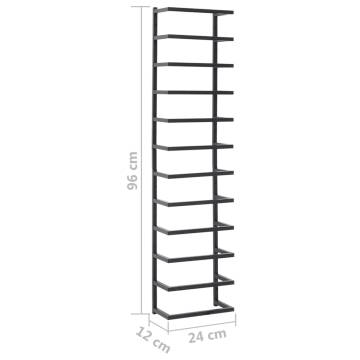 Towel Rack Black 24x12x96 cm Steel