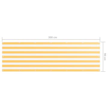 Balcony Screen White and Yellow 90x300 cm Oxford Fabric