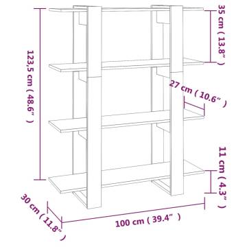 Book Cabinet/Room Divider Black 100x30x123.5 cm