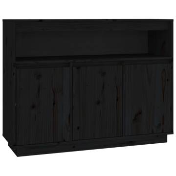 Sideboard Black 104.5x34x80 cm Solid Wood Pine