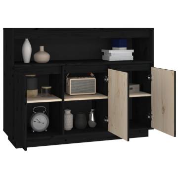 Sideboard Black 104.5x34x80 cm Solid Wood Pine