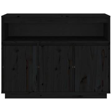 Sideboard Black 104.5x34x80 cm Solid Wood Pine