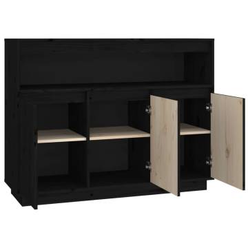 Sideboard Black 104.5x34x80 cm Solid Wood Pine