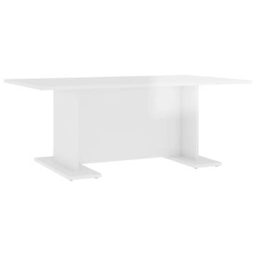 Coffee Table High Gloss White 103.5x60x40 cm Engineered Wood