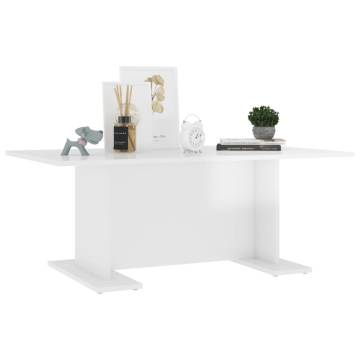 Coffee Table High Gloss White 103.5x60x40 cm Engineered Wood