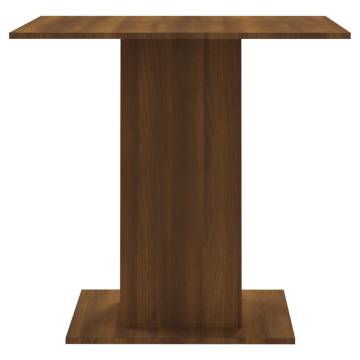 Dining Table Brown Oak 80x80x75 cm Engineered Wood